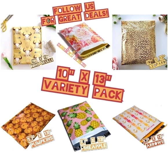 Other - 60 Mix 10"x13" Poly Mailers Variety Pack (10 ea)